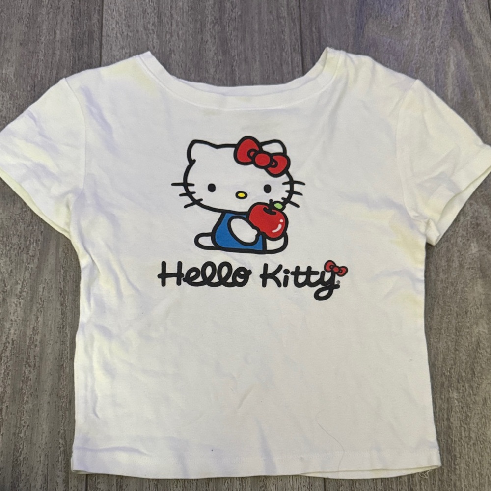 Sanrio Hello Kitty White Tee with Red and Blue Details